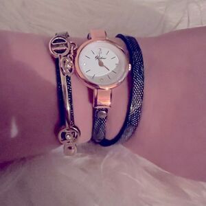 Black and Gold Watch Bracelet NWOT